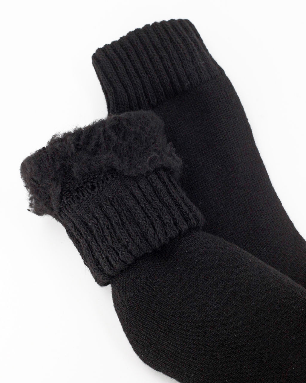 Носки р.35-40 Шерстяные Пух Черные - Krumpy фото 3