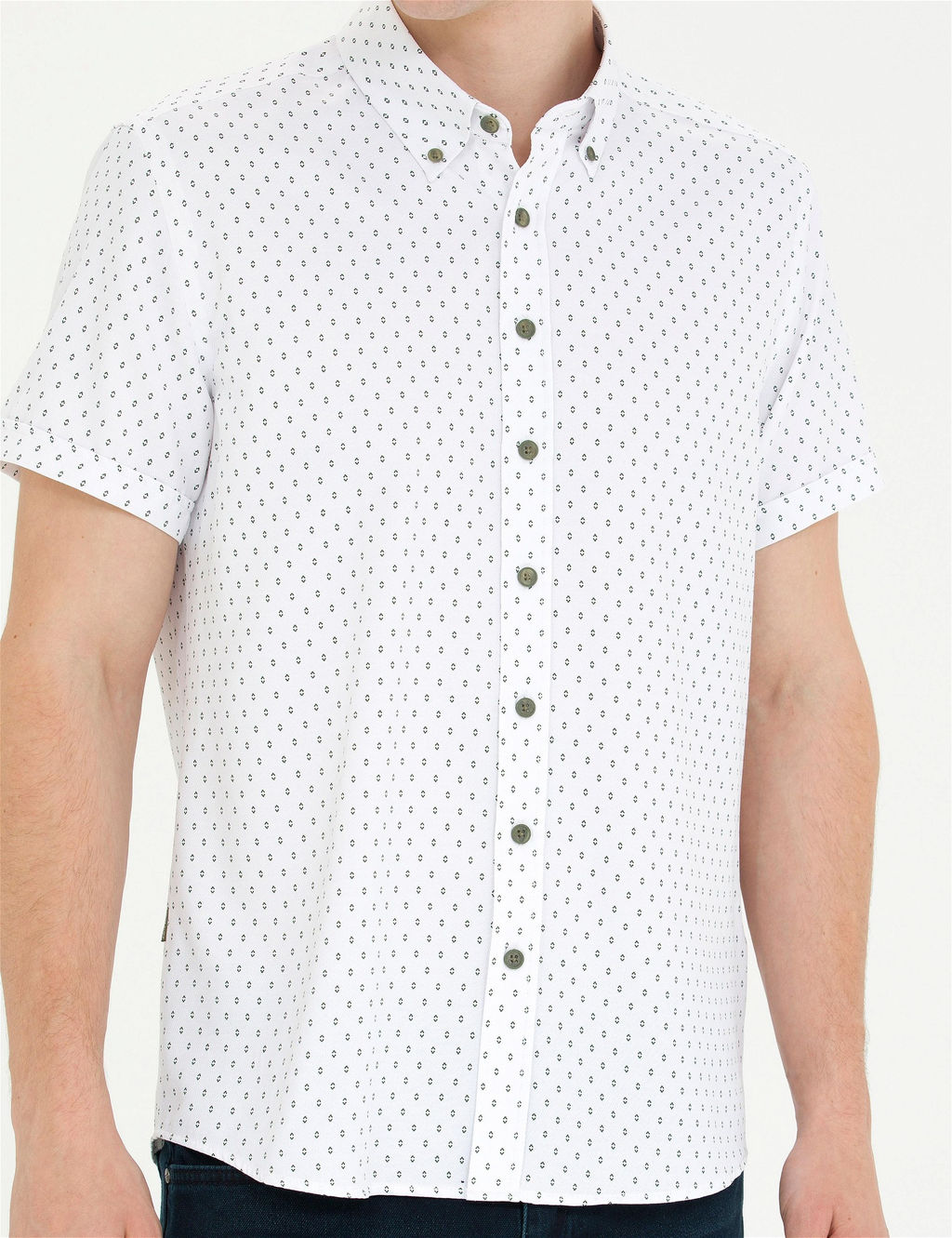 Haki Slim Fit K_sa Kollu G_mlek - Pierre cardin фото 6