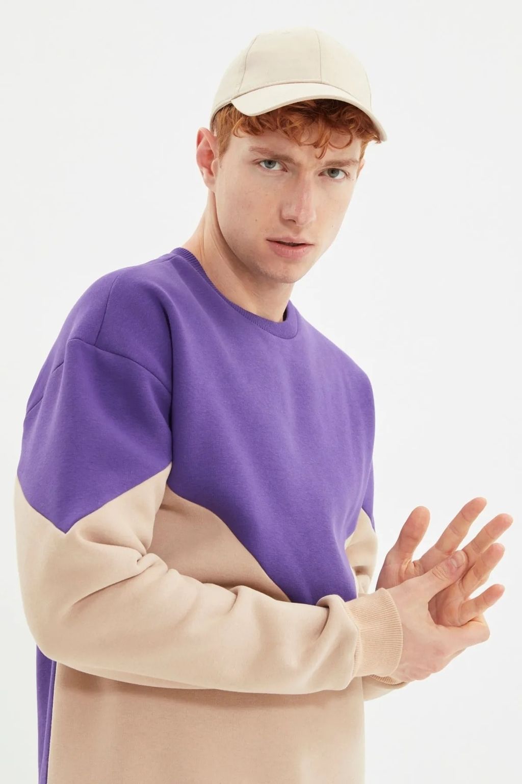 TRENDYOL MAN Kahverengi Regular/Normal Kesim Ici Polar/S?cak Tutan Sweatshirt TMNAW21SW1162 - Trendyolmilla фото 8