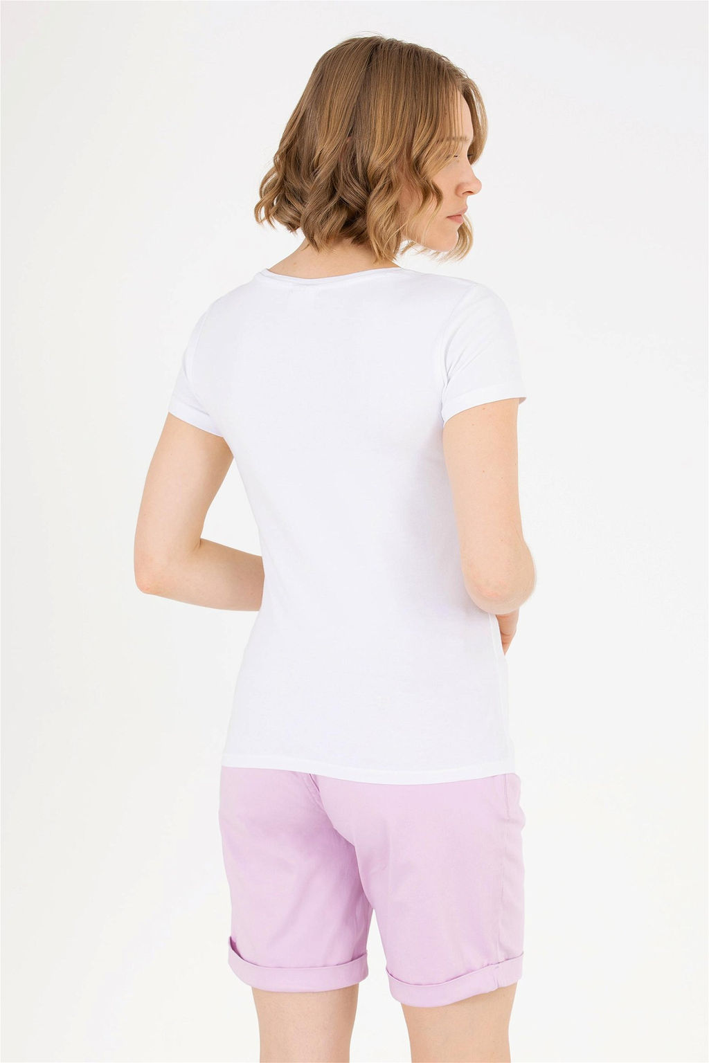 Женская белая базовая футболка с круглым вырезом Неожиданная скидка в корзине - U.s. polo assn фото 5