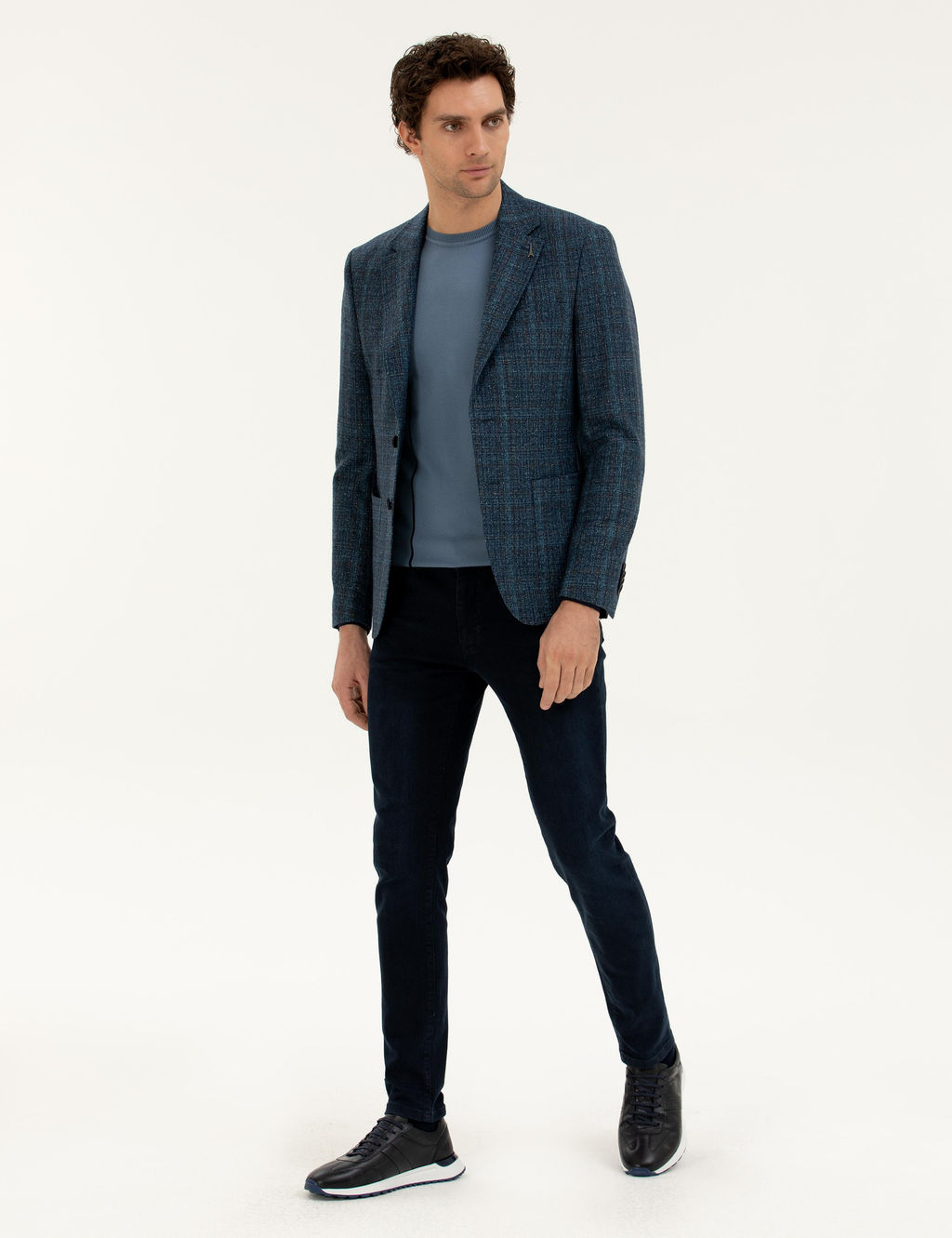 Куртка приталенного кроя из шерстяной смеси кашемира Petrol Blue - Cacharel фото 4