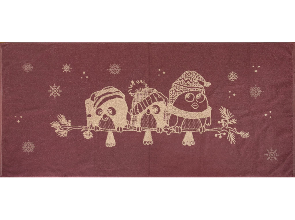 6с102.411ж1 Зимуем (слива1) Полотенце махровое 67х150см