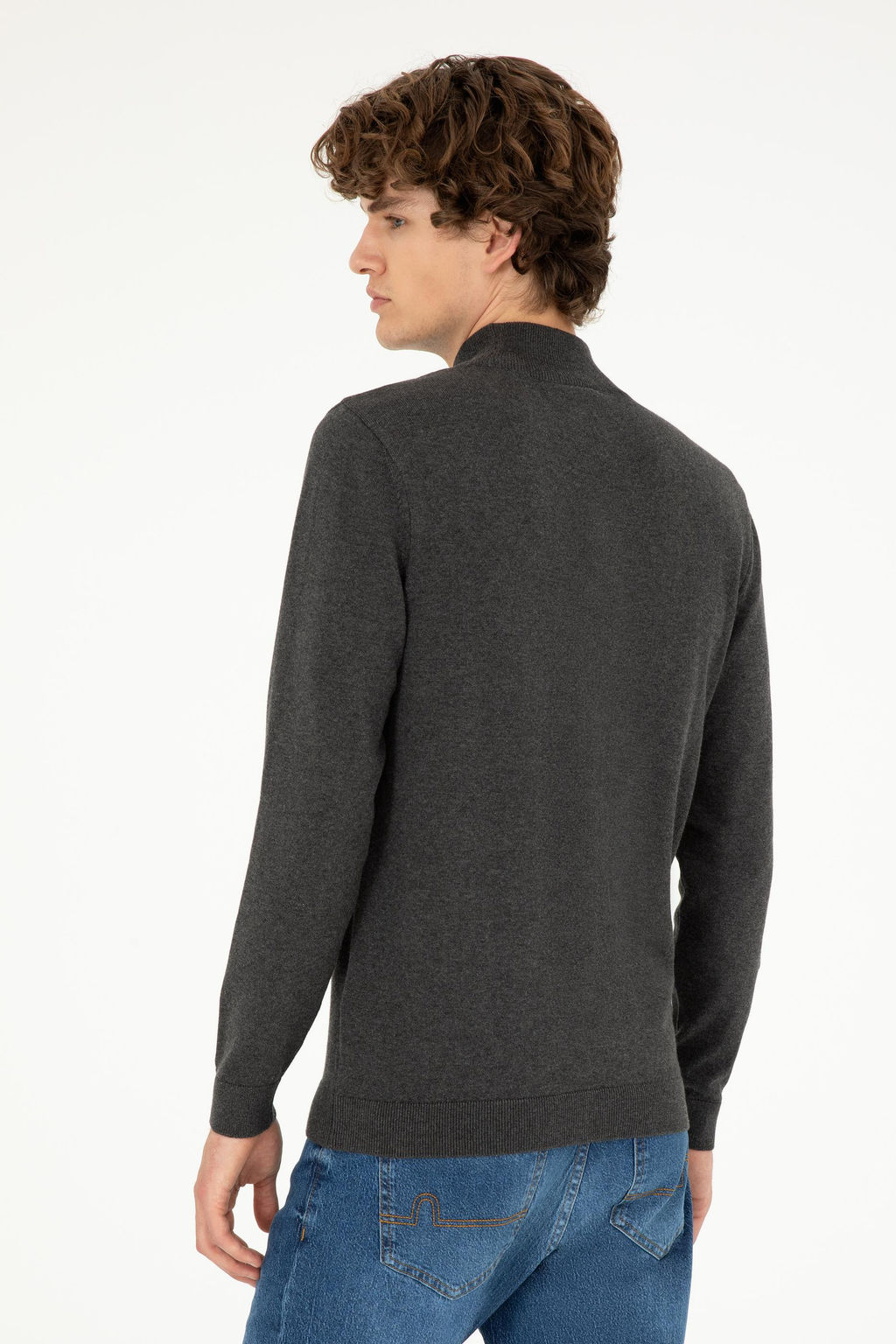Мужской базовый свитер антрацитового меланжа Неожиданная скидка в корзине - U.s. polo assn фото 5