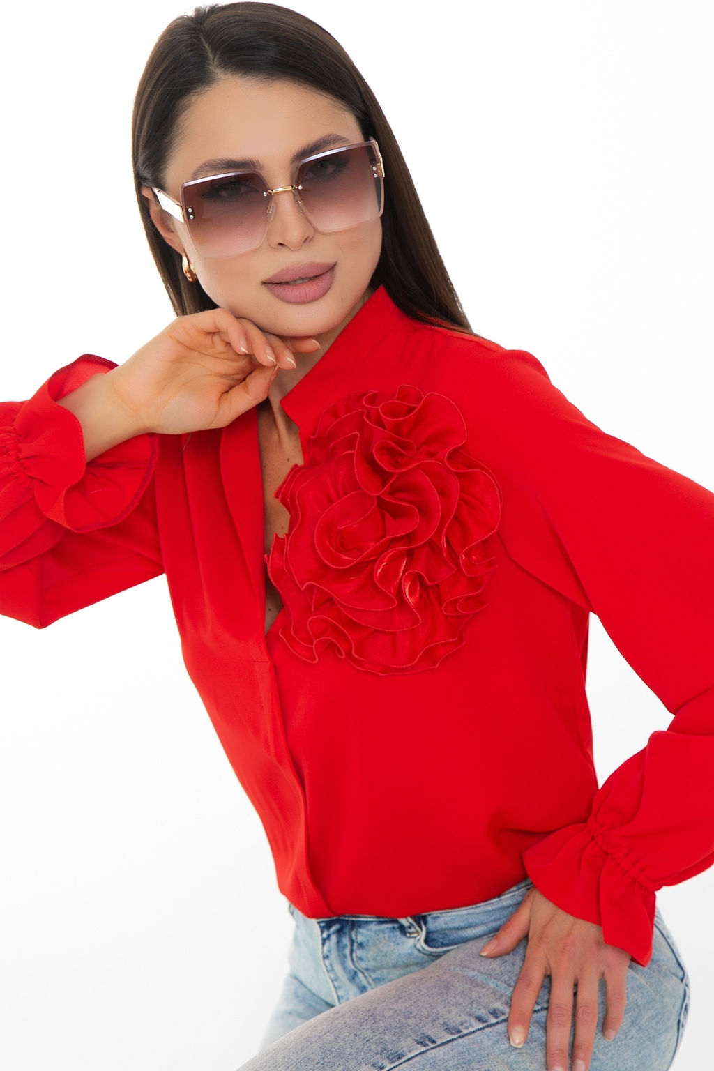 Блуза Модная Люкс (алый) - Diolche фото 2