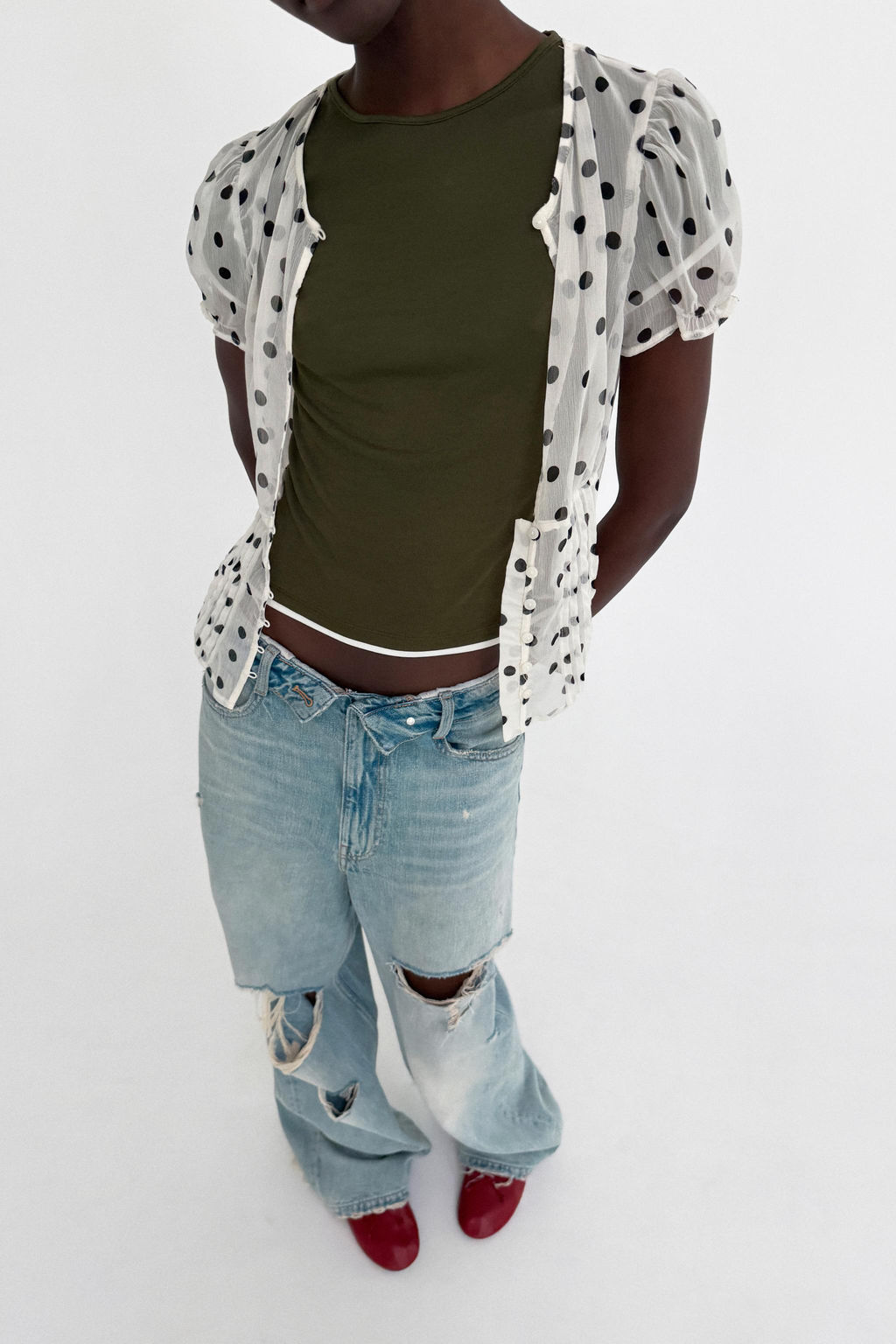 CONTRAST TRIM T-SHIRT - Zara фото 13