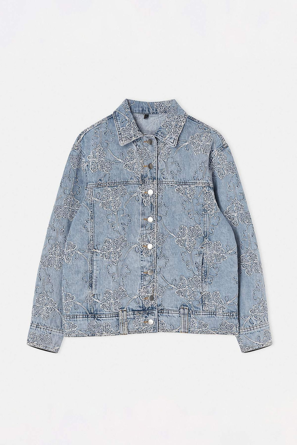 Limited Edition Mavi Desenli Oversize Denim Ceket TWOSS26CE00045