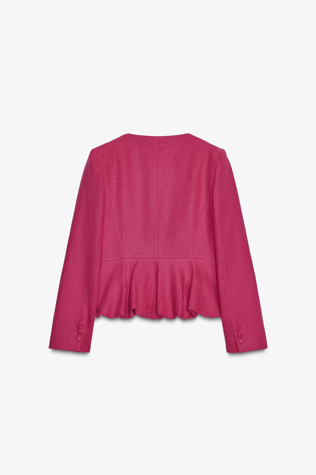 LINEN BLEND PEPLUM BLAZER - Zara фото 5