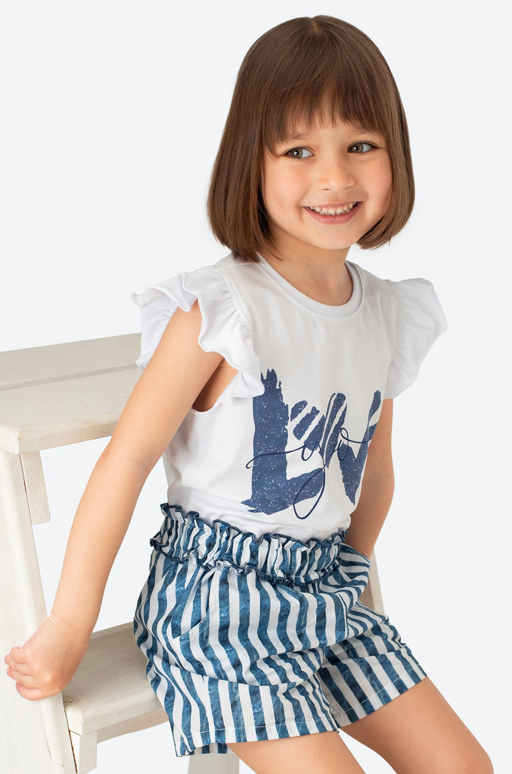 Летний хлопковый костюм с лайкрой для девочки Bonito  фото 3