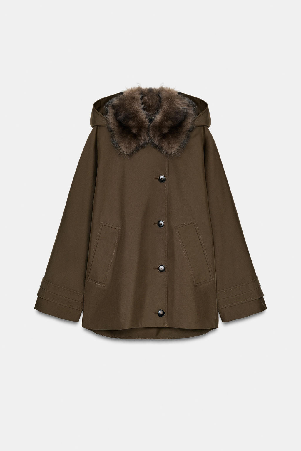 ZW COLLECTION FAUX SHEEPSKIN COLLAR PARKA - Zara фото 15