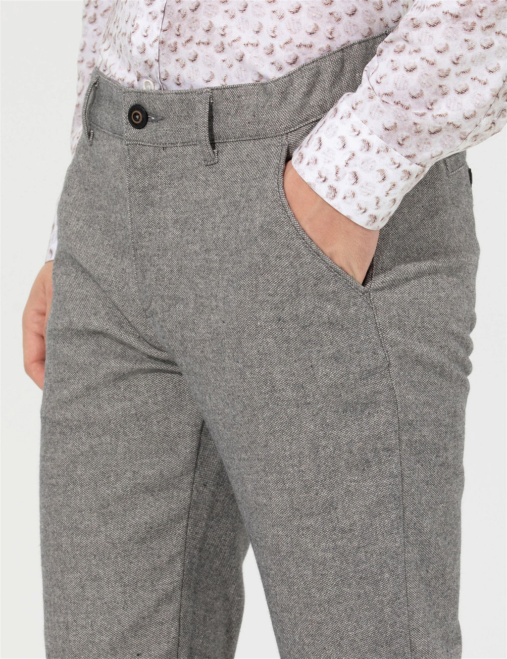 Gri Slim Fit Kanvas Pantolon - Pierre cardin фото 6