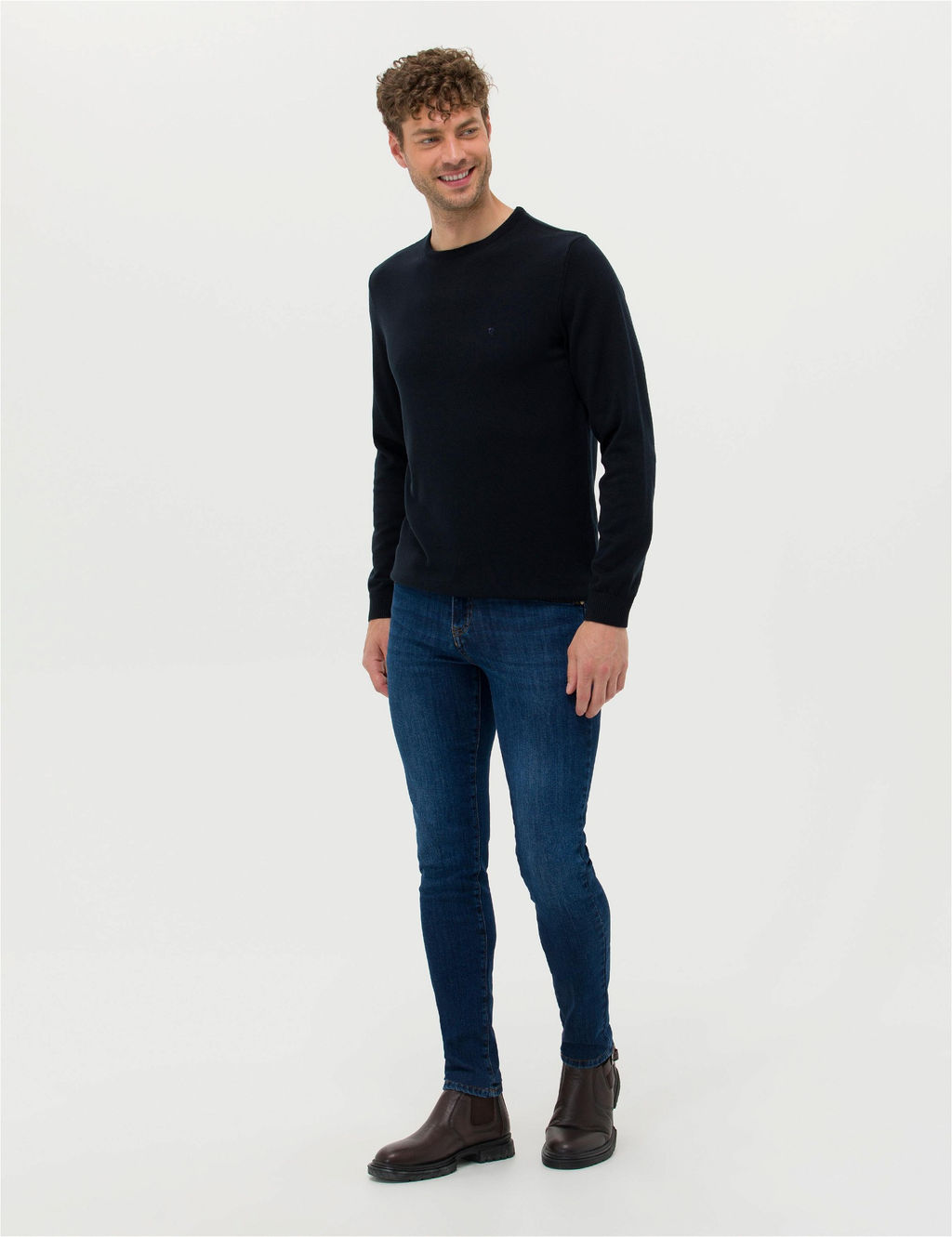 Lacivert Slim Fit Bisiklet Yaka Basic Triko Kazak - Pierre cardin фото 4