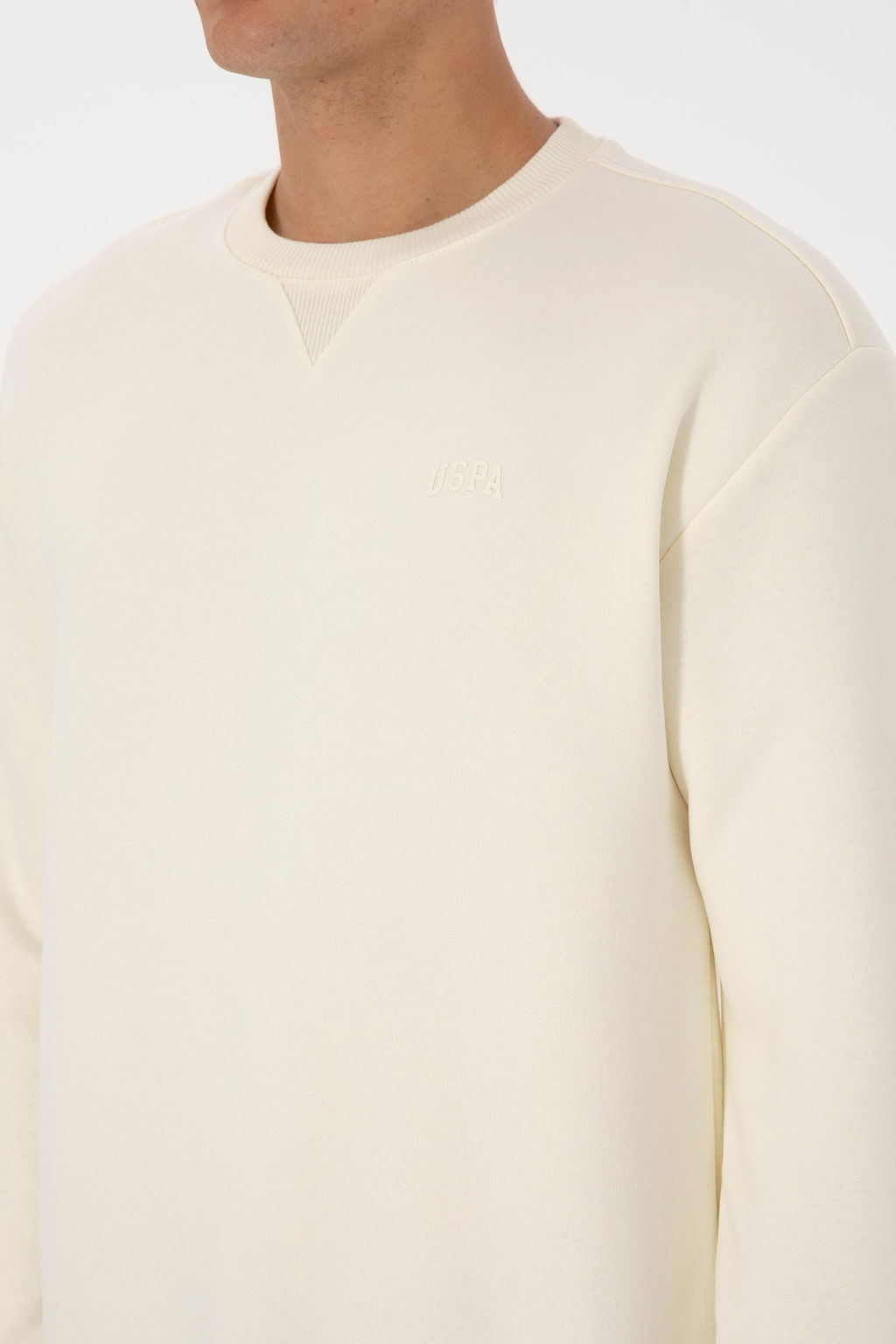 Erkek Krem Basic Sweatshirt - U.s. polo assn фото 7