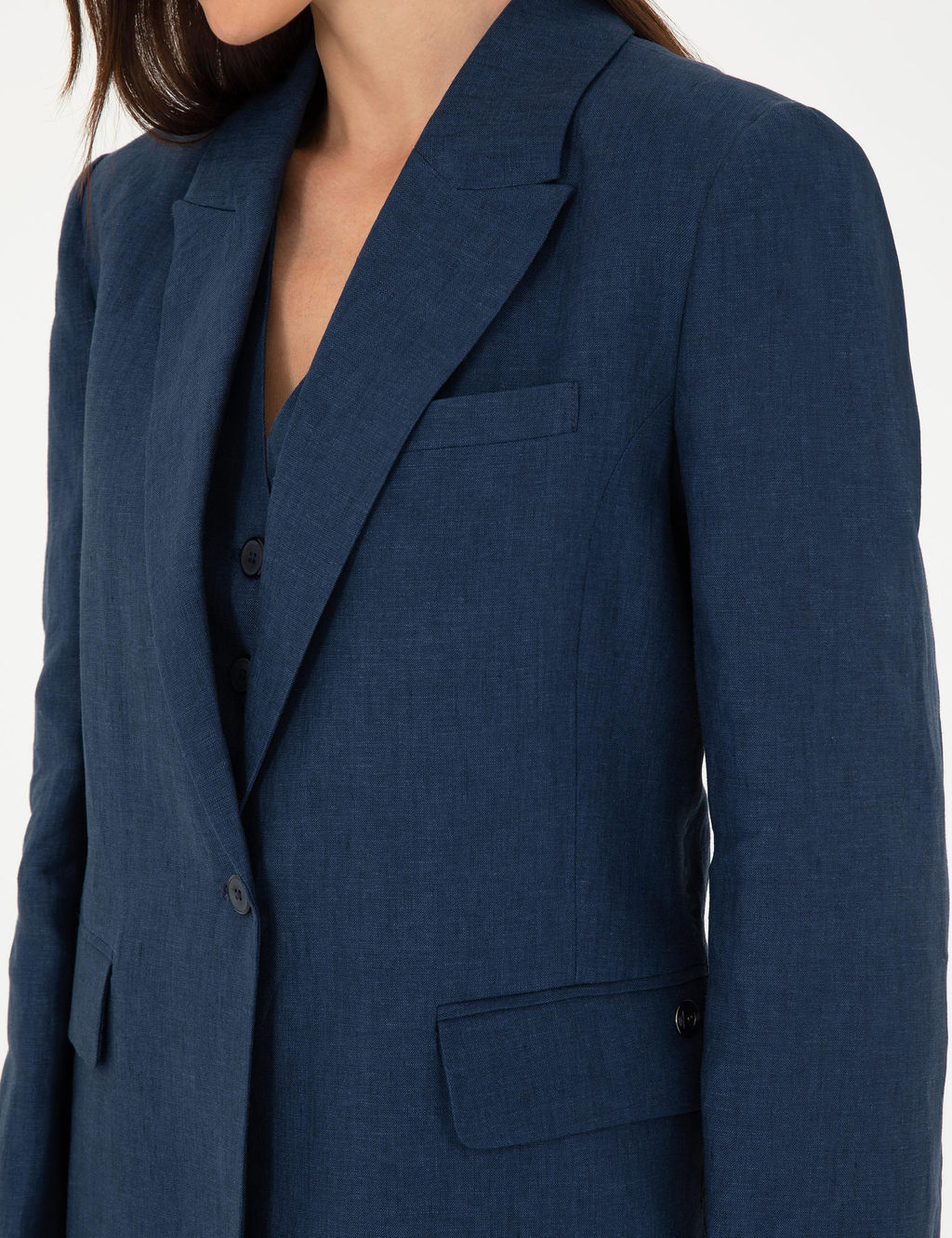 Lacivert Regular Fit Keten Ceket - Pierre cardin фото 7