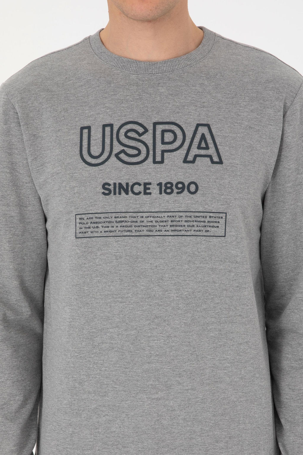 Erkek Gri Melanj Sweatshirt - U.s. polo assn фото 6