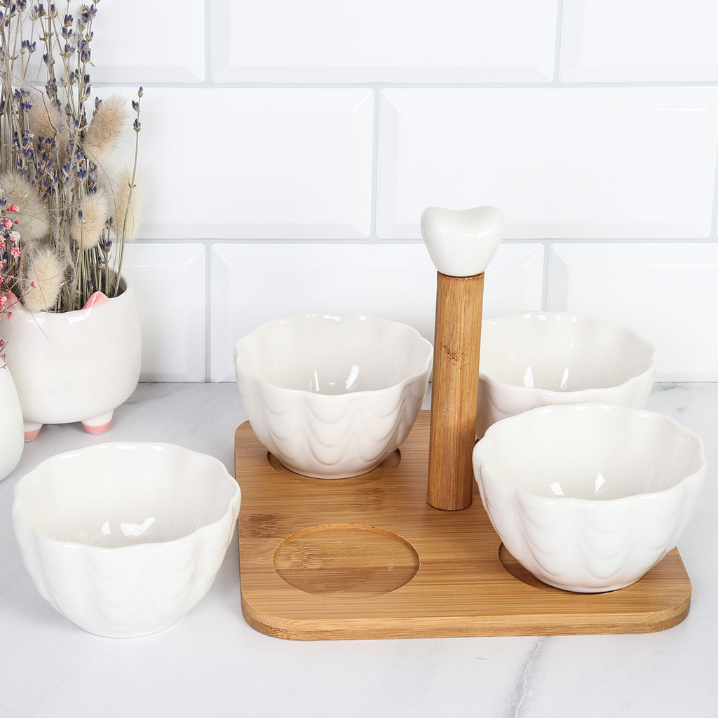 Менажница 4 штуки / JD7017 /уп 24/ на деревянной подставке - Галеонтрейд фото 7