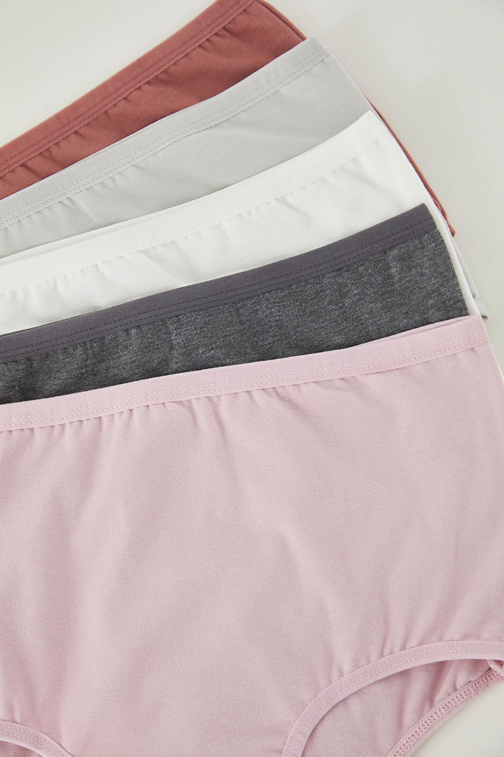 TRENDYOLMILLA Kahverengi-Cok Renkli 5li Paket Pamuklu Yuksek Bel Klasik Orme Kulot THMSS25KU00030  фото 3