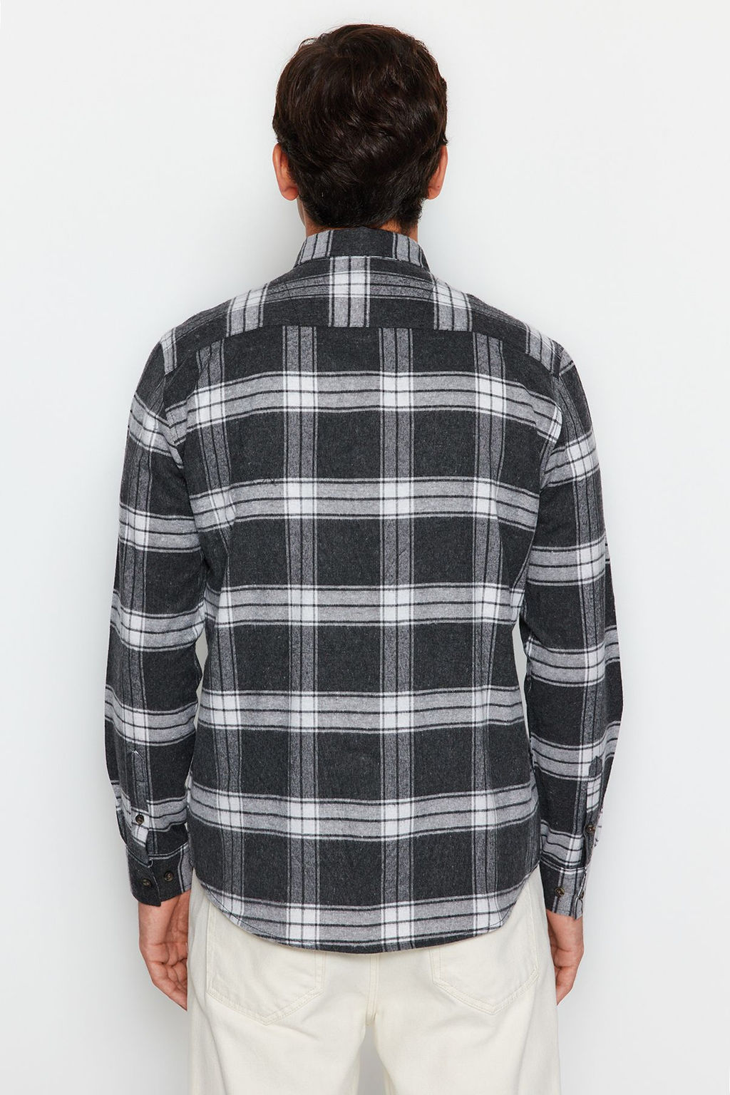 TRENDYOL MAN Lacivert Slim Fit Dugmeli Yaka K?sl?k Oduncu Kareli Gomlek TMNAW21GO0611 - Trendyolmilla фото 6