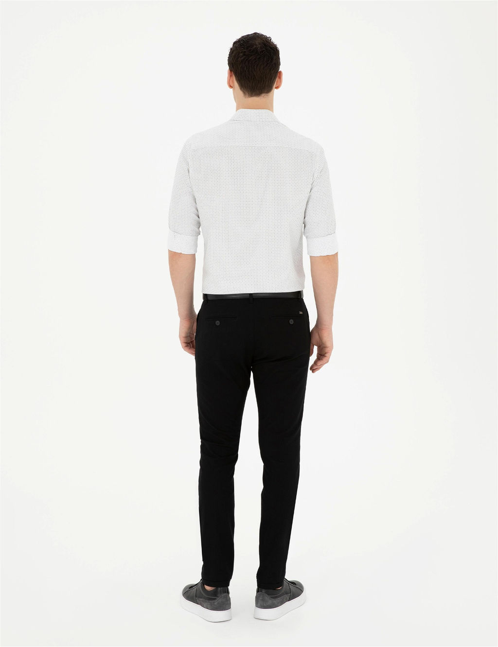 Siyah Slim Fit Kanvas Pantolon