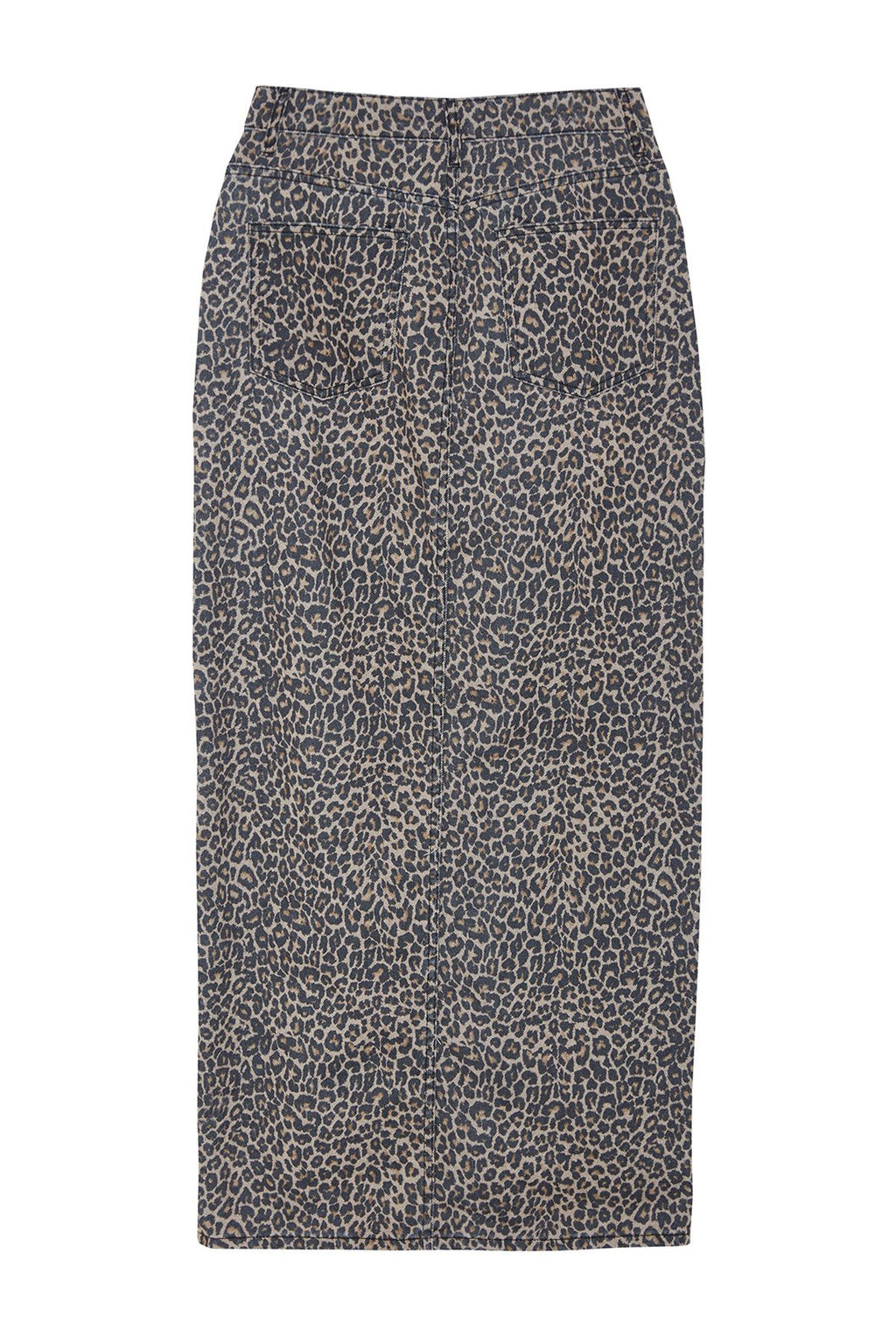 TRENDYOLMILLA Cok Renkli Leopar Desenli Kahverengi Midi Denim Etek TWOAW25ET00009 фото 9