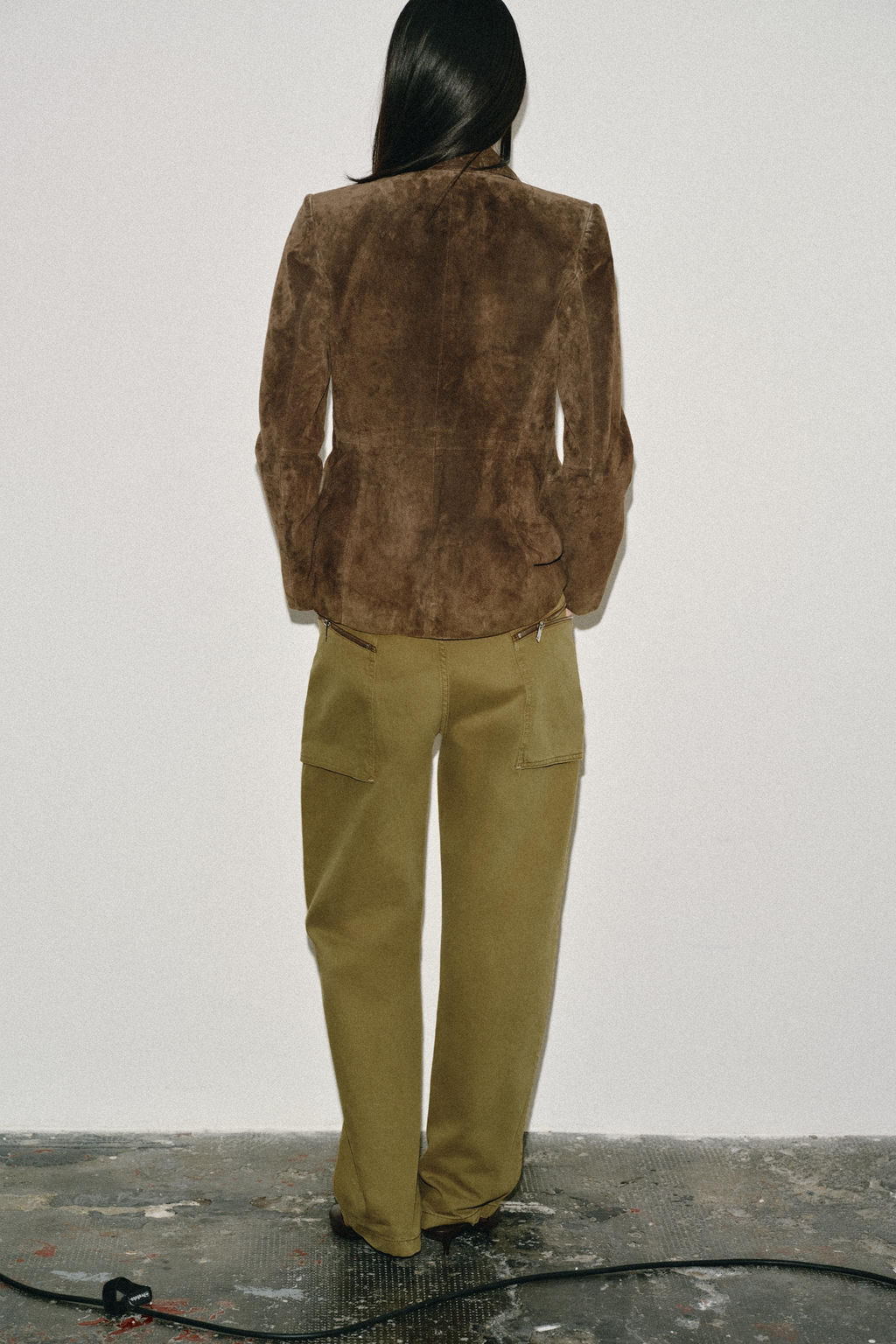 BLAZER CRUZADA 100% PIEL ANTE / Khaki - Zara фото 3