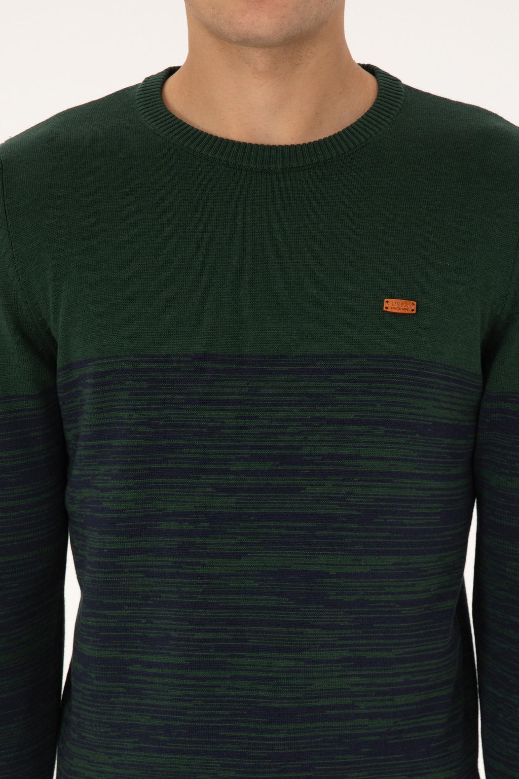 Erkek Slim Fit Bisiklet Yaka Koyu Ye_il Kazak - U.s. polo assn фото 6