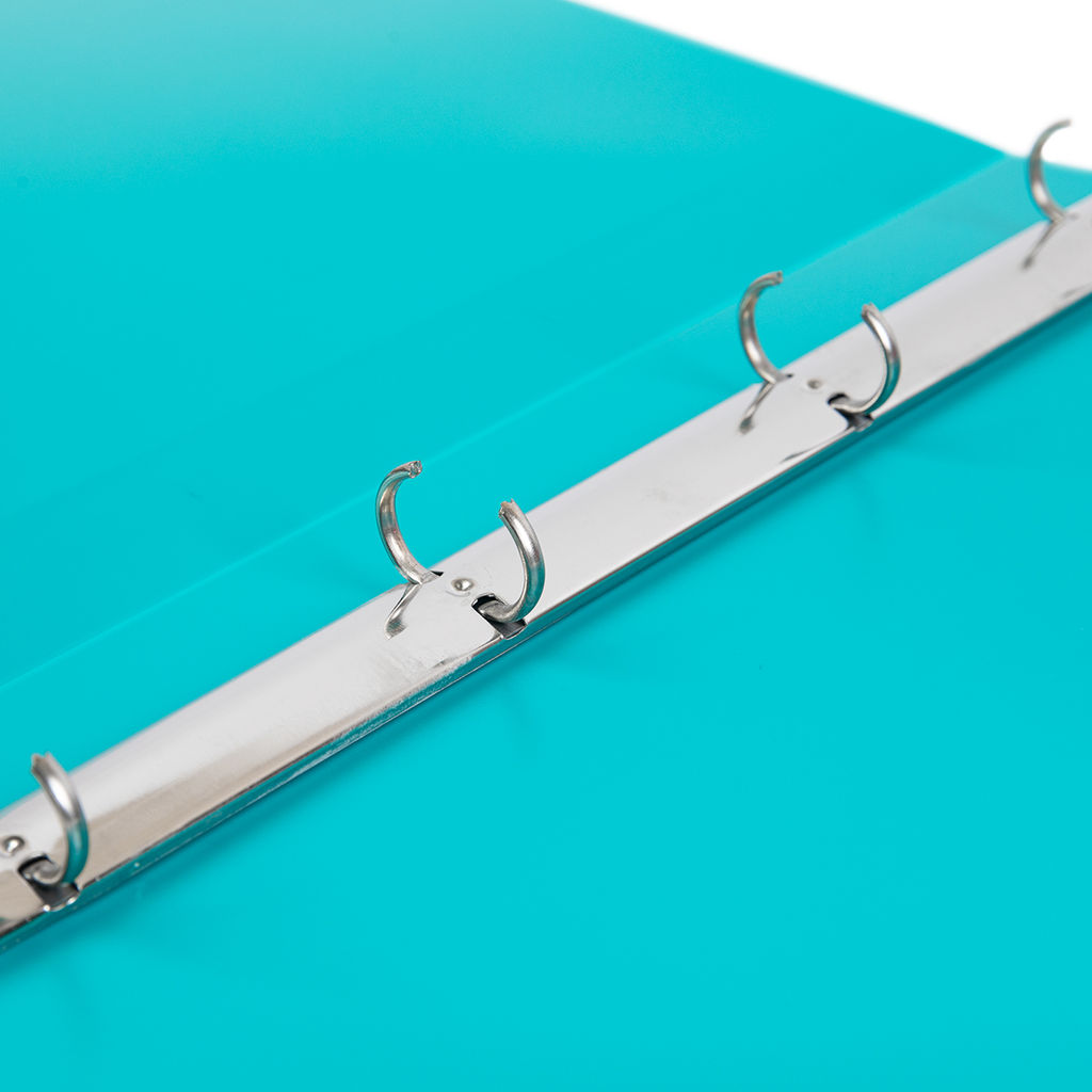 Лео Учись Папка-портфолио школьника на 4 кольцах A4 700 мкм 25 мм песок 1 шт. бирюзовый LNKP-022