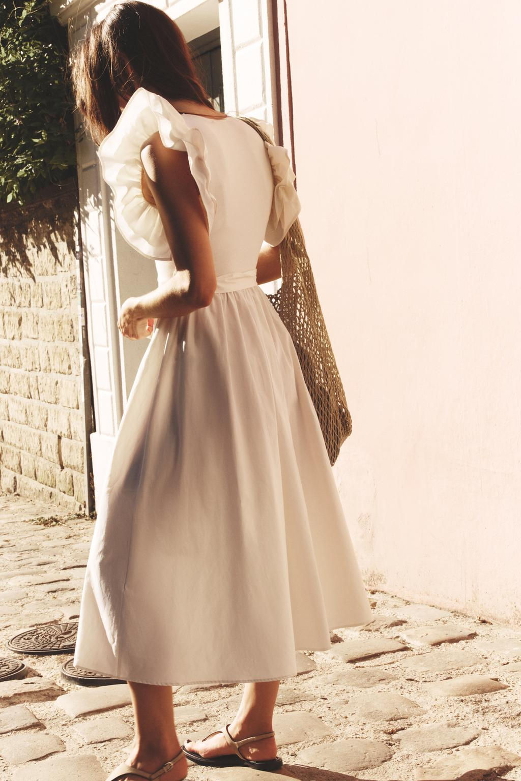 RUFFLED CONTRAST DRESS - Zara фото 3