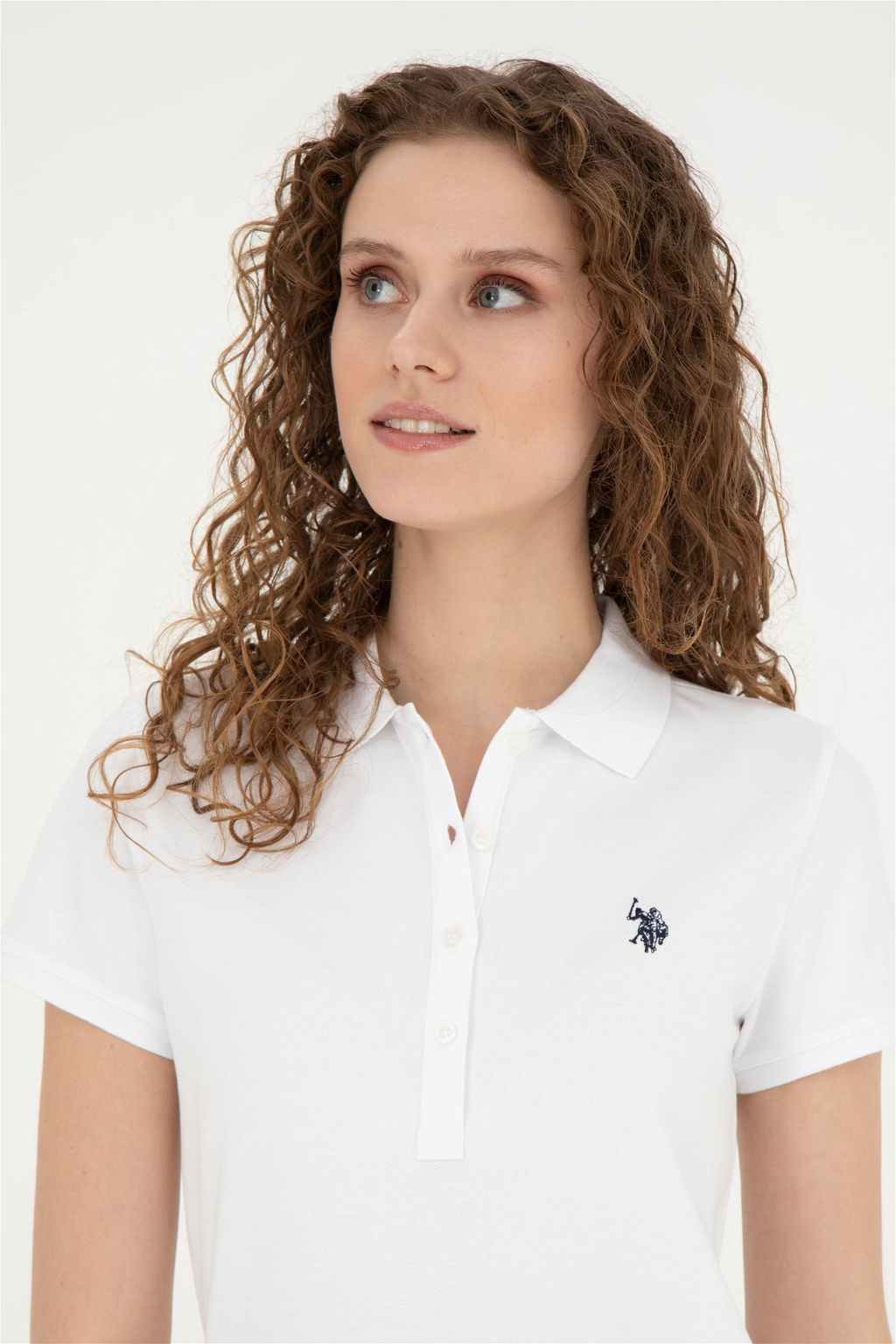 Женская белая базовая футболка Неожиданная скидка в корзине - U.s. polo assn фото 2