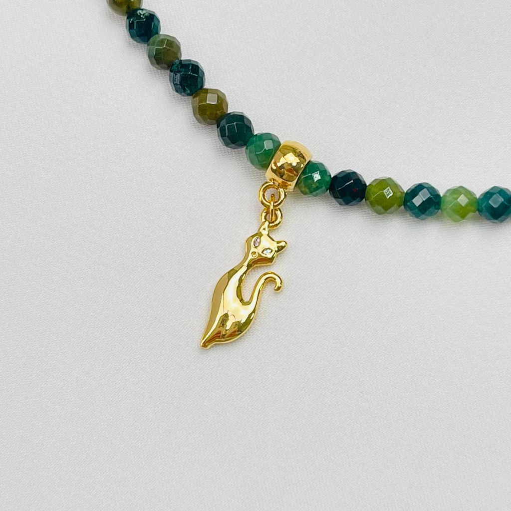 Колье из Мохового агата с подвеской 42 см +