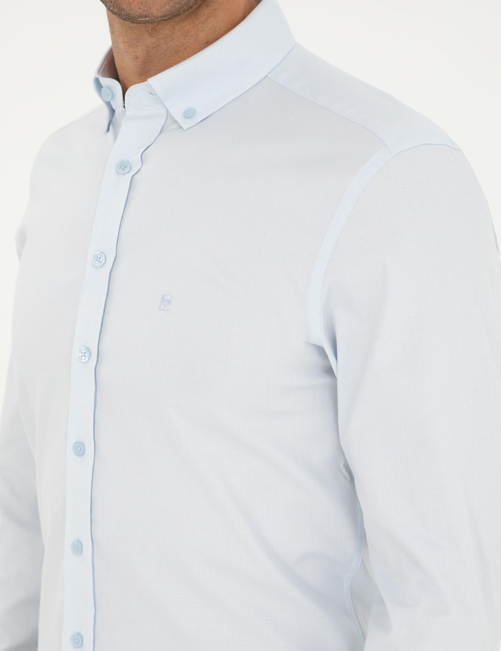 A__k Mavi Slim Fit Uzun Kollu G_mlek - Pierre cardin фото 7
