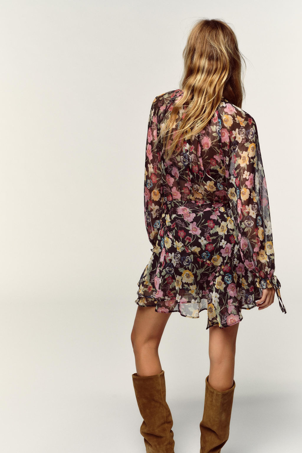 FLORAL PRINT MINI DRESS - Zara фото 5