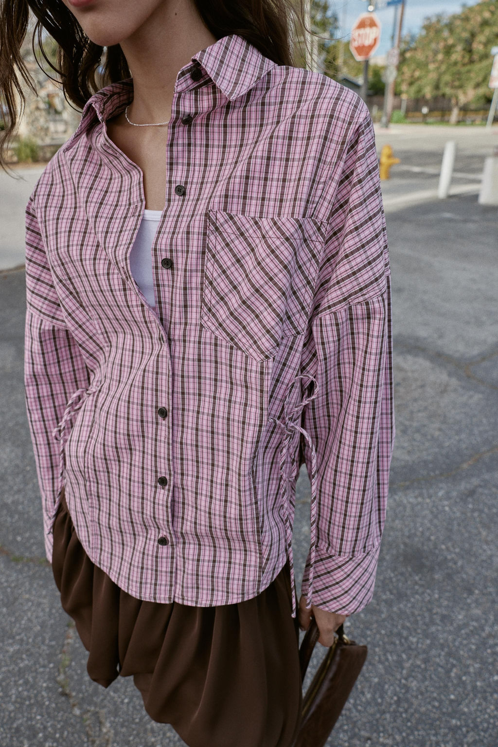 CAMISA CUADROS MULTIPOSICI?N / Rosa / Blanco