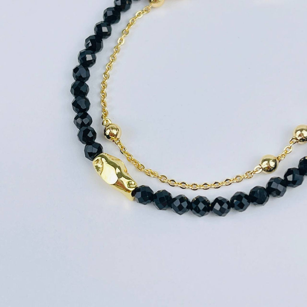 Браслет двойной из Шпинели с цепочкой - Радуга самоцветов фото 4