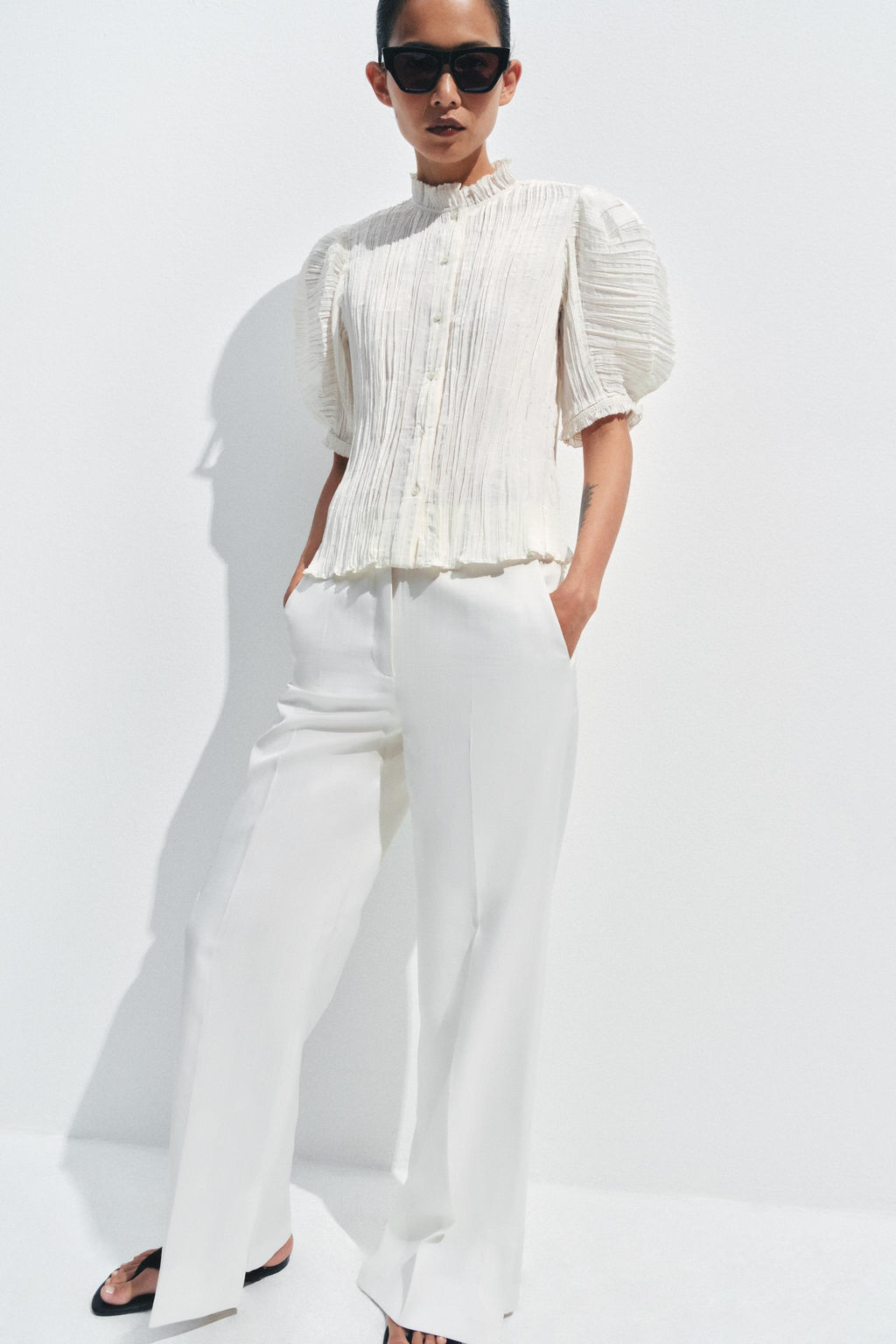 BLUSA PLISADA ZW COLLECTION / Crudo