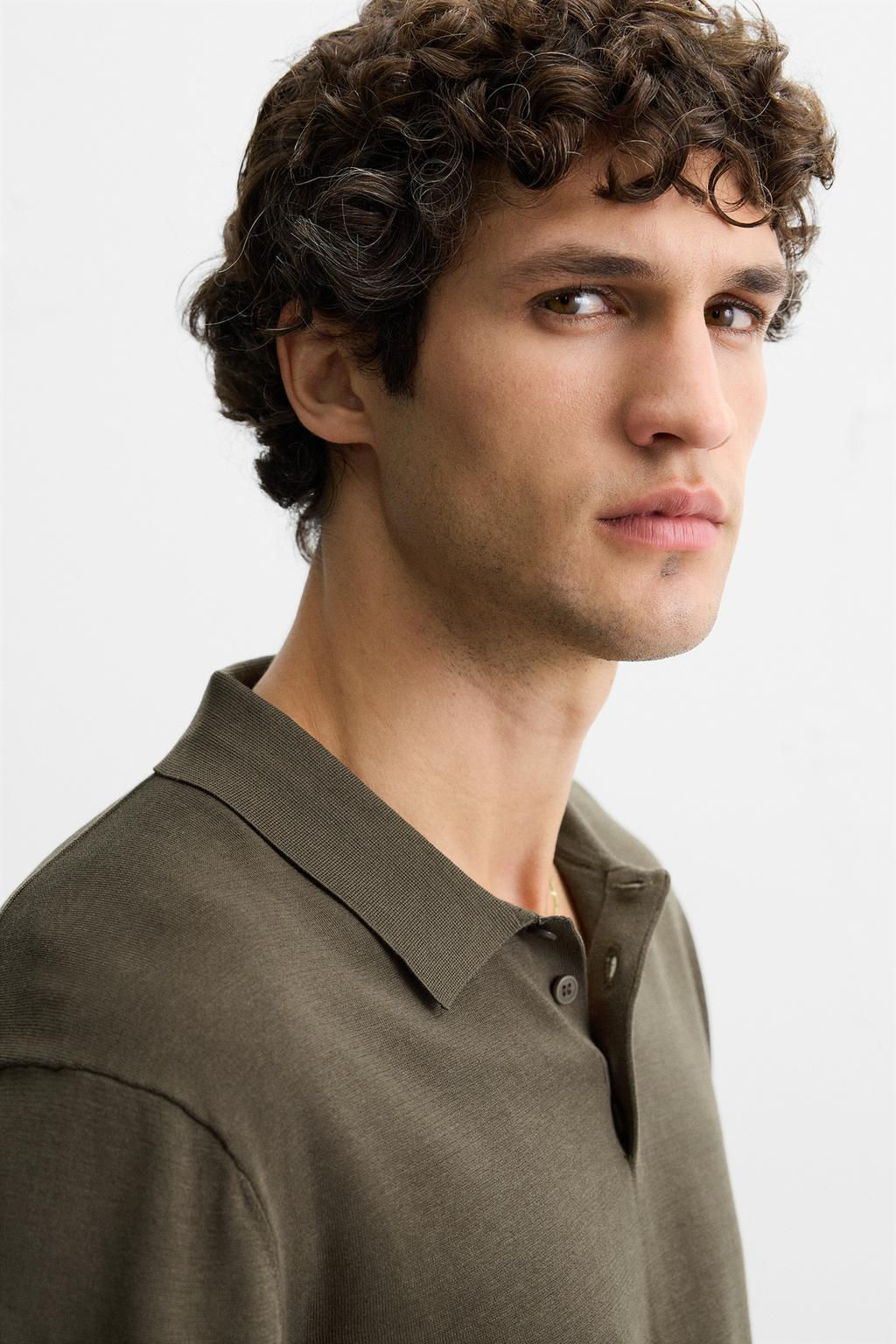 KNIT COTTON - SILK POLO SHIRT - Zara фото 15