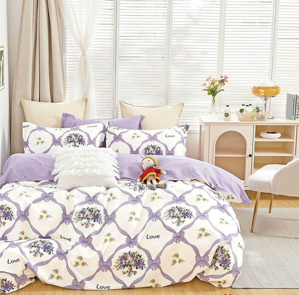 Постельное белье - Сатин Сиреневый букет Семейный (молния) - Luteks фото 2