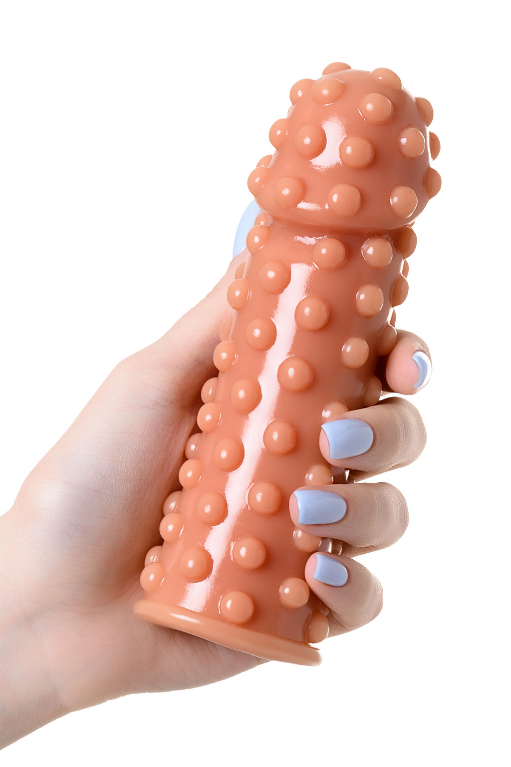 Насадка KOKOS реалистичная с дополнительной стимуляцией, TPE, телесная, 14.7 см  фото 8
