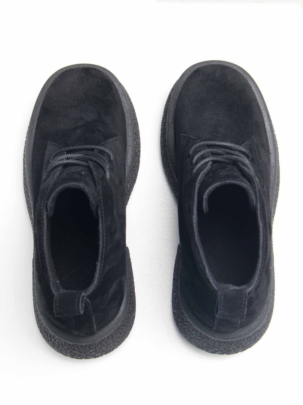 Ботинки 308.агатаbl. чёрный замша/Байка