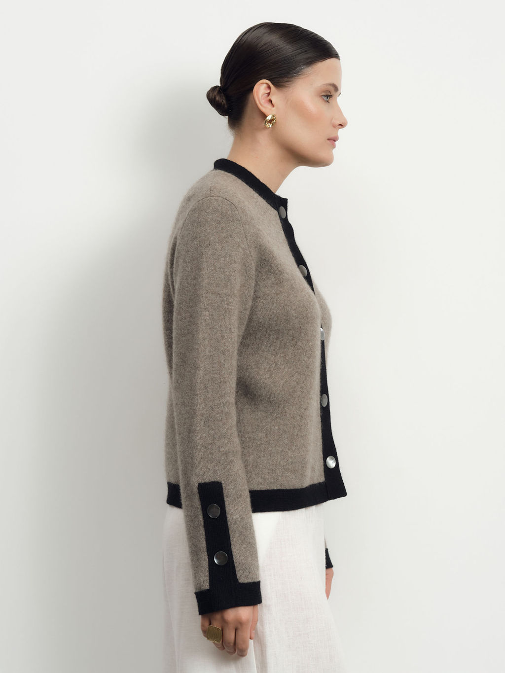 Кардиган из пуха яка 4256 серый