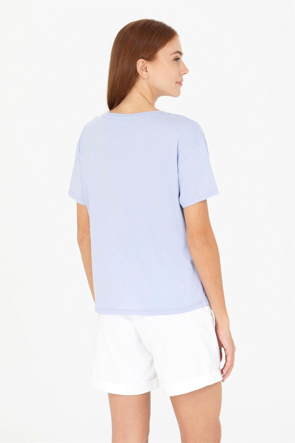 Женская синяя футболка с круглым вырезом Неожиданная скидка в корзине - U.s. polo assn фото 5