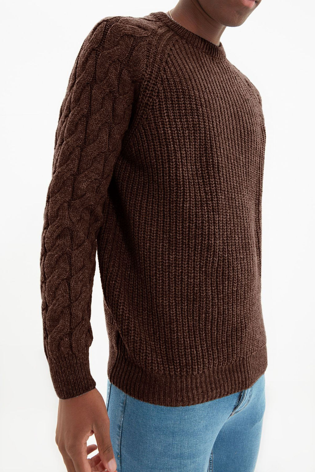 TRENDYOL MAN Ekru Casual Unisex Regular Fit Yunlu Bisiklet Yaka Sac Orgu Detayl? Triko Kazak TMNAW22KZ2059 - Trendyolmilla фото 63