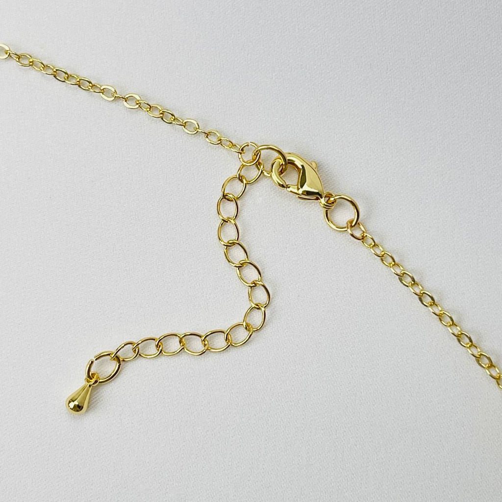 Колье на цепочке с камнем Гранат и подвеской "Колибри" 42 см +