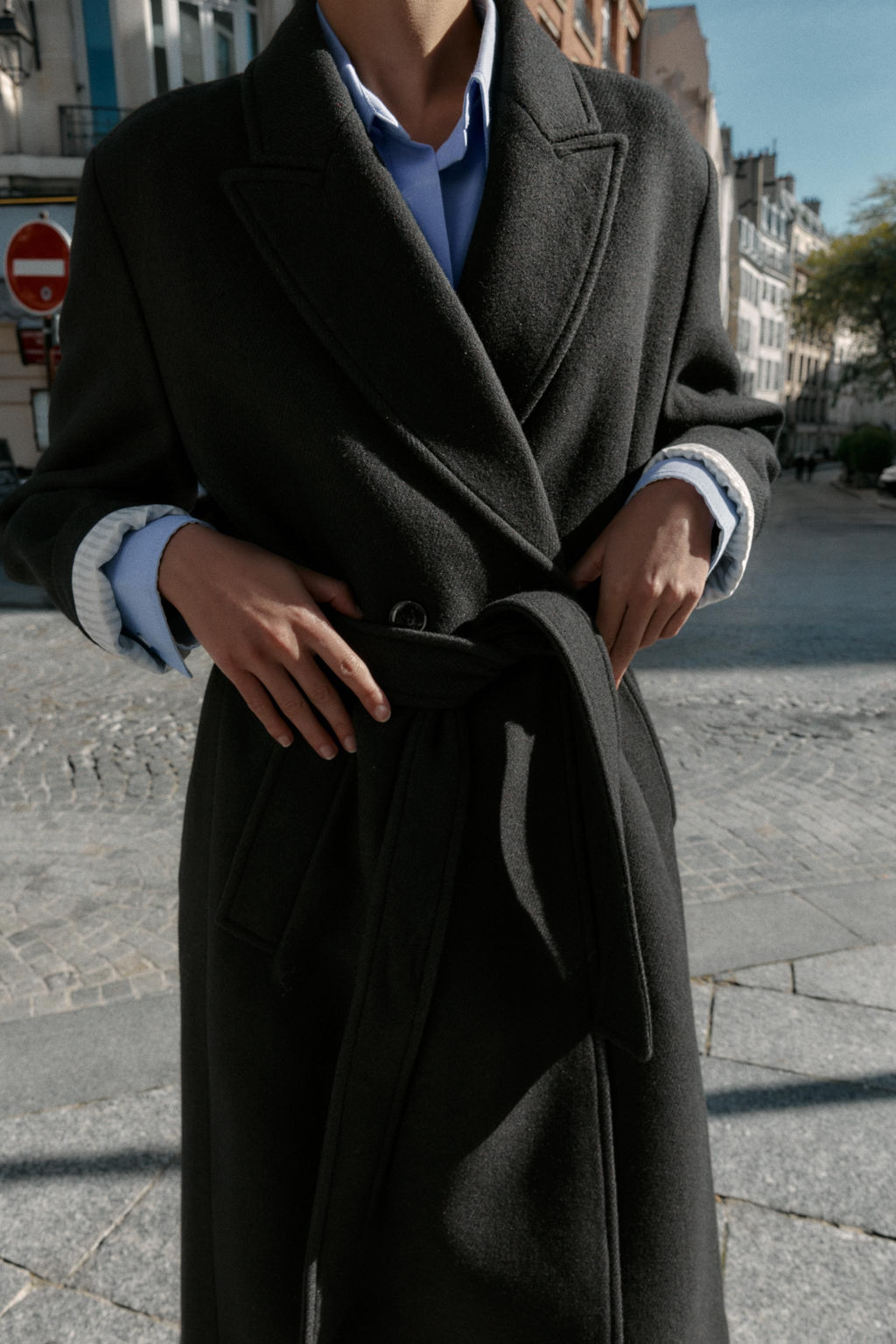 LONG WOOL COAT WITH BELT - Zara фото 4