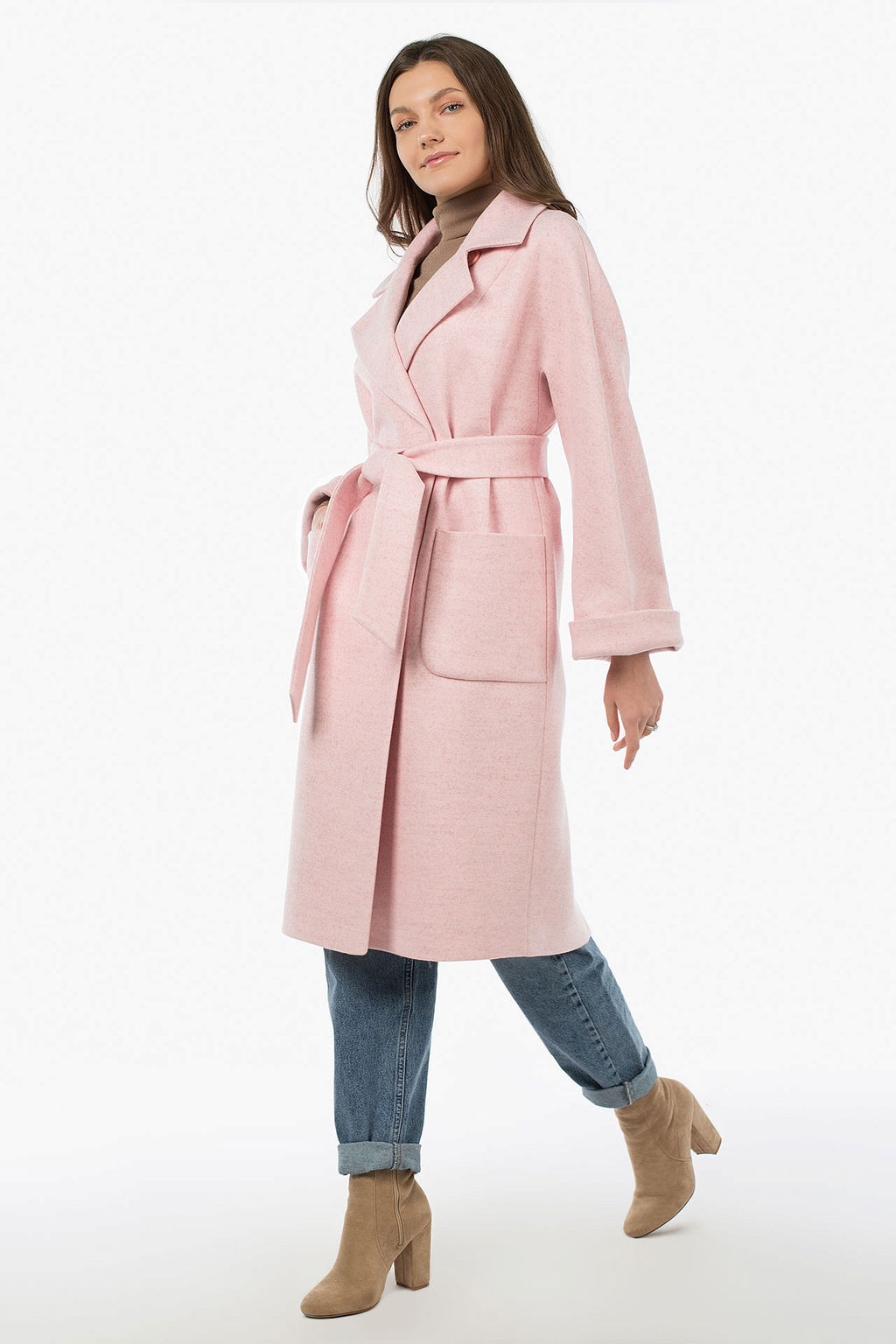 Пальто женское демисезонное (пояс) - El podio фото 6