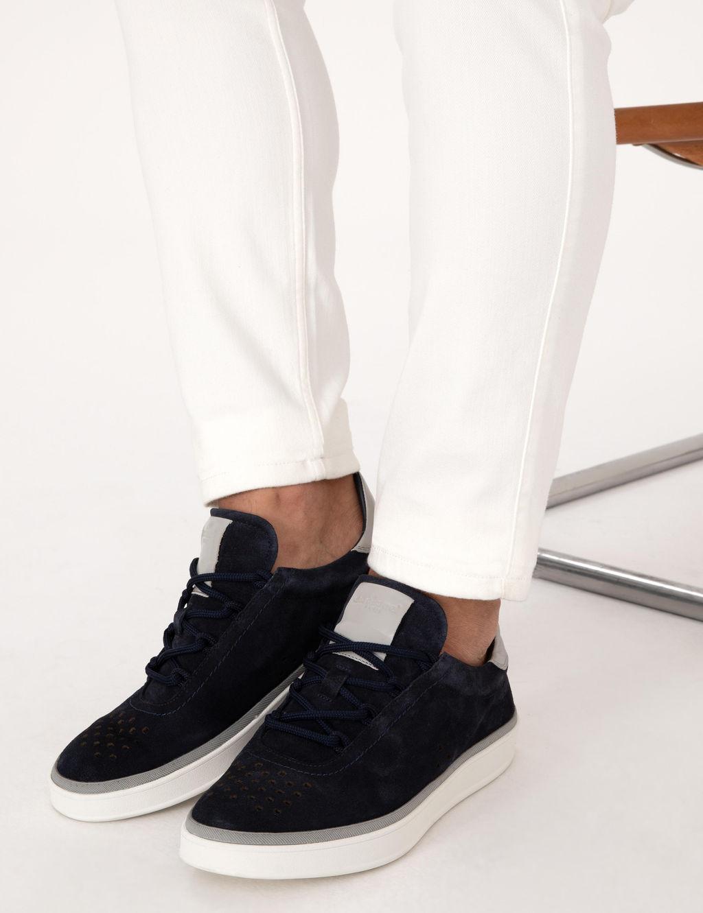 Lacivert %100 Deri Casual Ayakkab_ - Cacharel фото 3