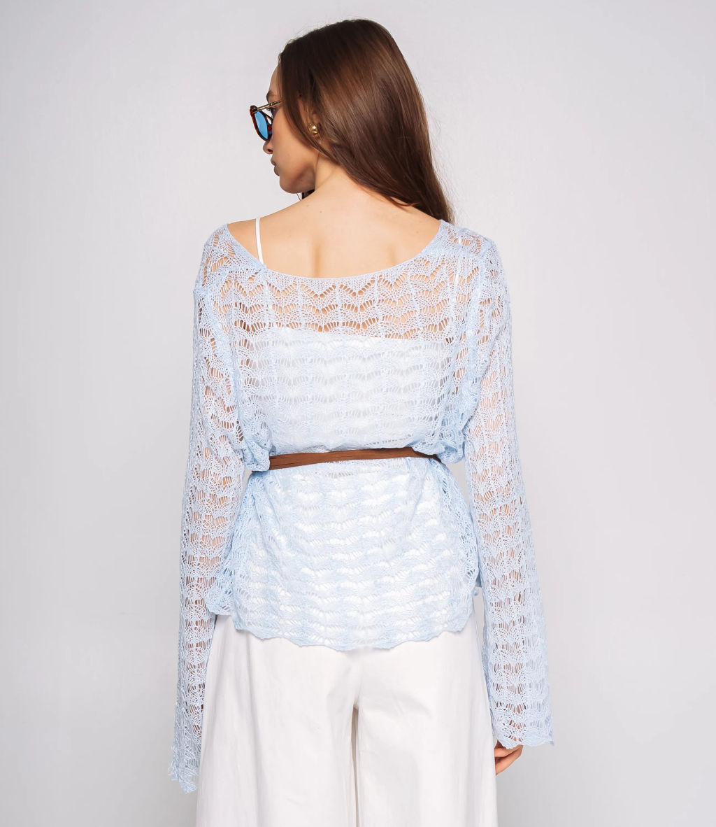 Лонгслив+топ #КТ2979, голубой