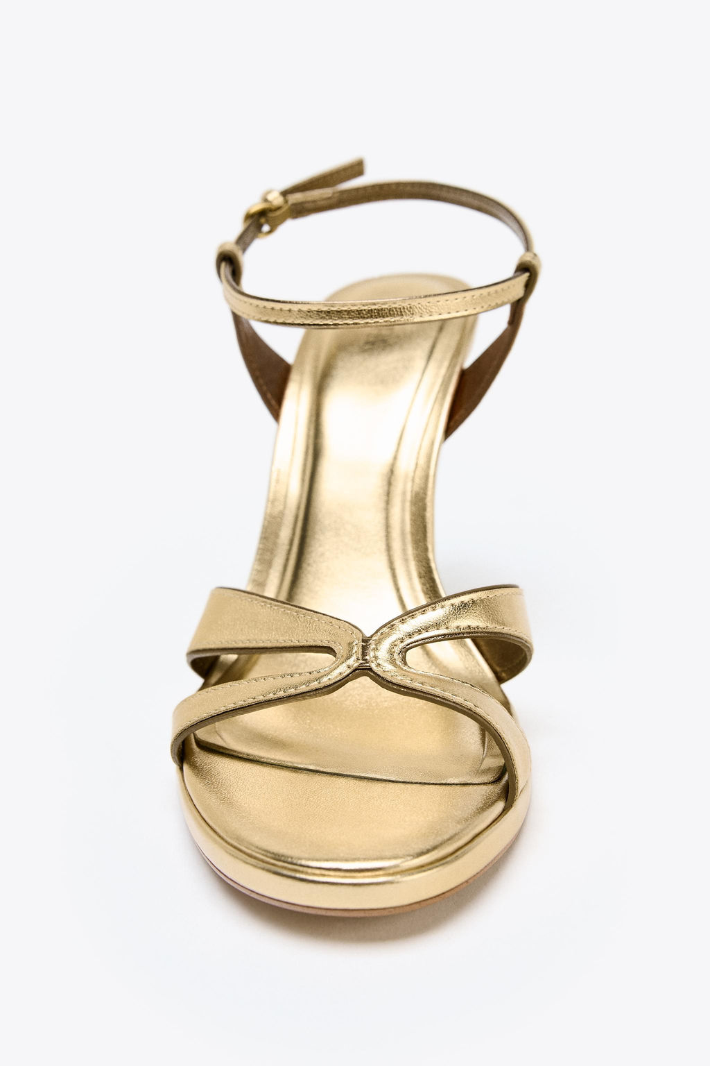 METALLIC-EFFECT HIGH-HEEL SANDALS - Zara фото 12