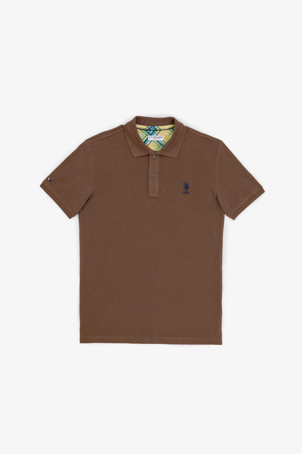 Erkek Slim Fit Polo Yaka Kahverengi Basic Ti__rt - U.s. polo assn фото 6