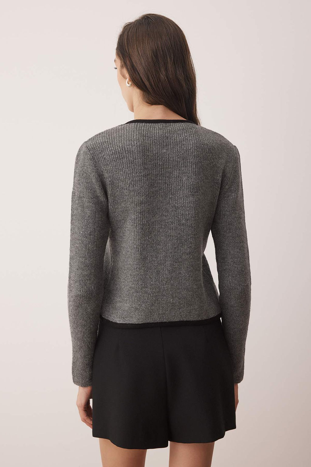 Antrasit Fitted/Vucuda Oturan Kurdele Detayl? Crop Triko H?rka TWOAW26HI00173 - Trendyolmilla фото 4