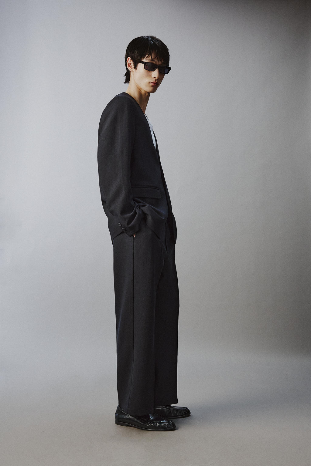 PANTAL?N TRAJE RELAXED FIT / Antracita oscuro - Zara фото 14